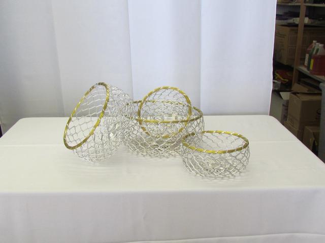 Woven Metal, Silver - Bread Basket