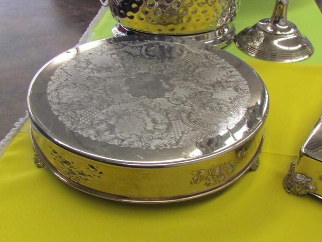 Cake Plateau 18” Dia. Silver Plate - Cake Stands