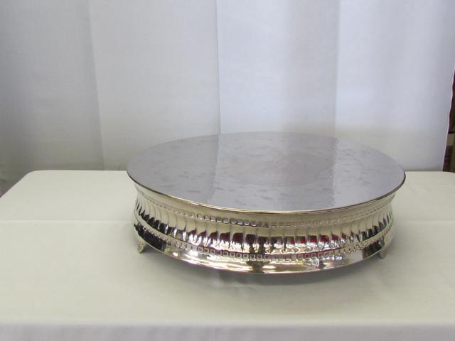 Cake Plateau 22” Dia. Silver Plate - Cake Stands