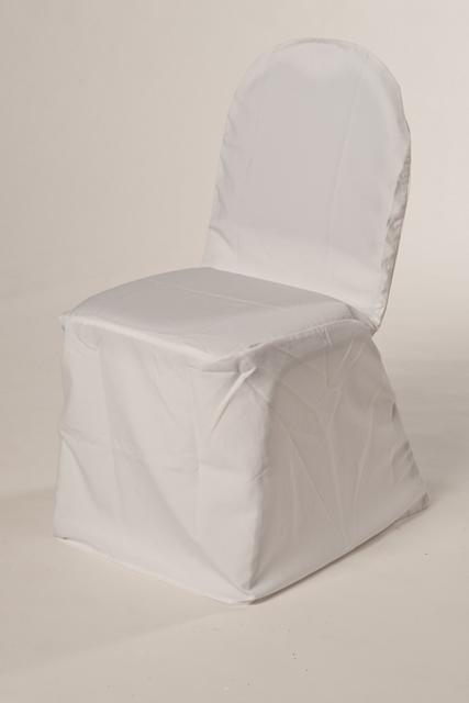 White Cover, Fits Black Padded Stack Chair - Chair Cover