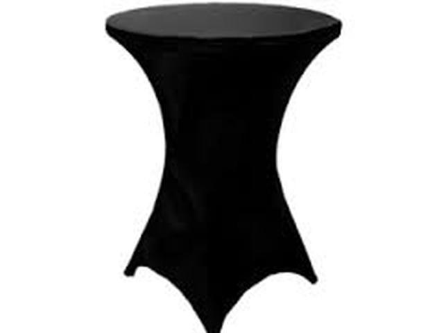 Spandex Fitted, Fits 30" Round 42" Tall Table, Black - Spandex Fitted Linens