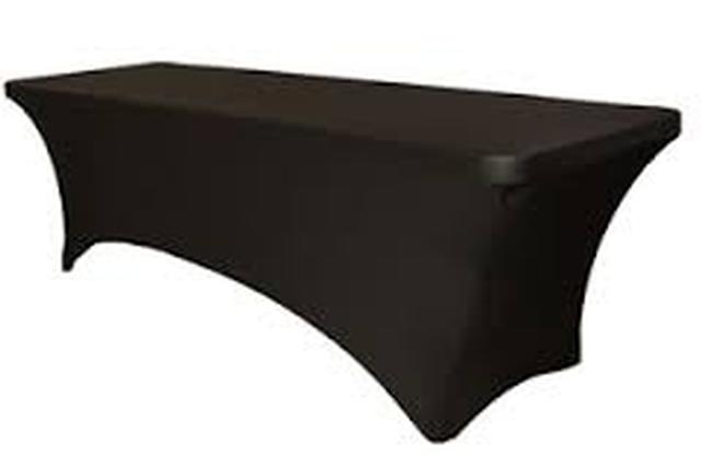 Spandex Fitted, Fits 8' Banquet Table, Black - Spandex Fitted Linens