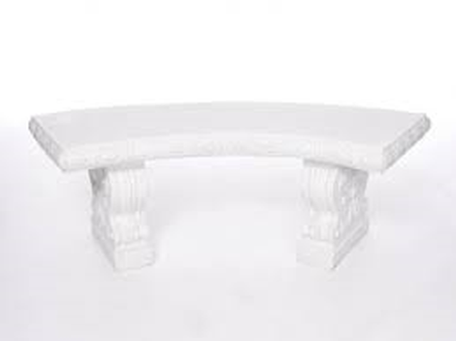 Garden Bench (43”Lx17”W) White Plastic Flower Stand - Decorative Accessories