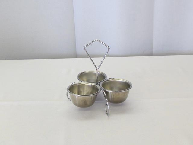 Stainless 2 Or 3 Bowl Condiment - Serving Bowls