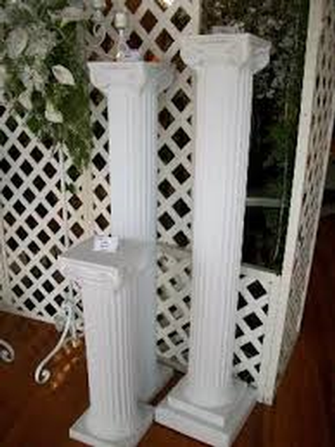 Column 72” White Plastic Flower Stand - Decorative Accessories