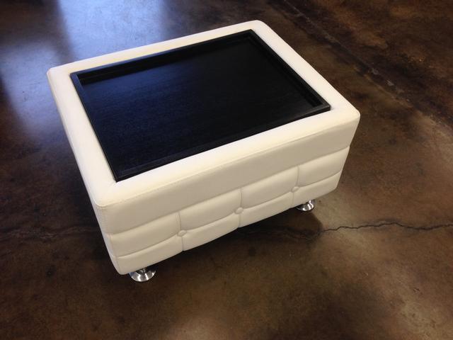 White Leather Coffee Table