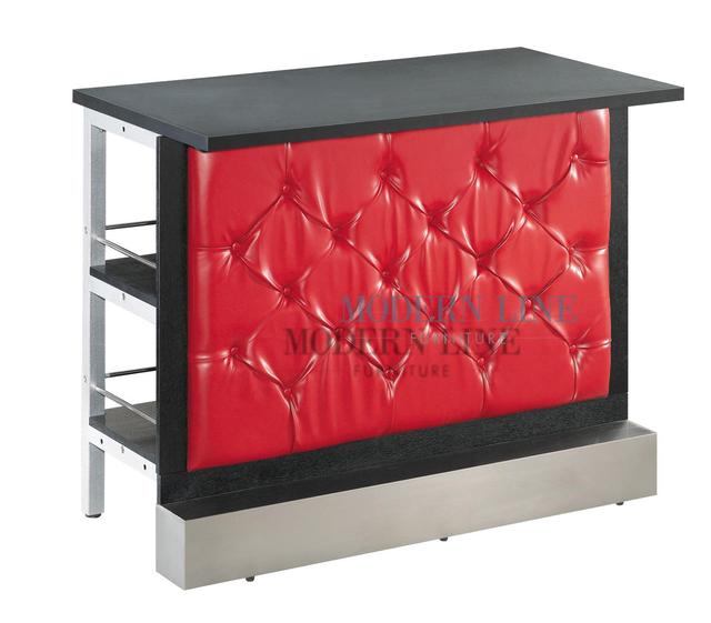 Modular Bar 4'- Red Leather Front